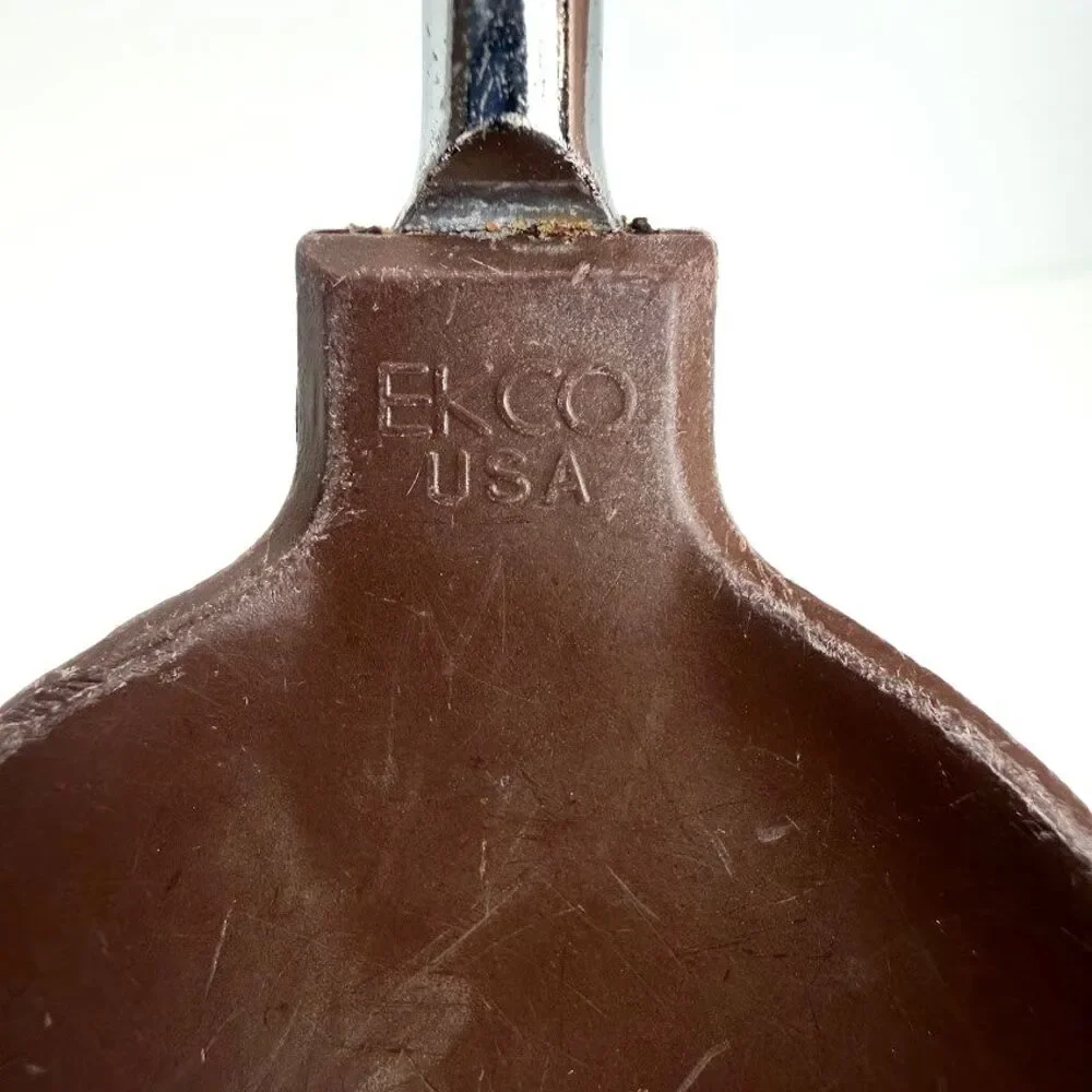 Vintage EKCO Brown Nylon Spoonula Spoon/Spatula, Chromium with Almond Handle